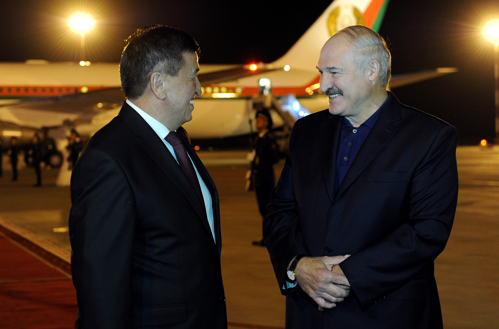 Президент Беларуси Александр Лукашенко прибыл в Бишкек накануне вечером - 15 сентября; фото: пресс-служба правительства РК