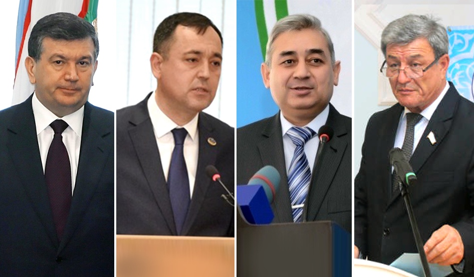 Слева направо: Шавкат Мирзиёев, Сарвар Отамуратов, Хотамжон Кетмонов и Нариман Умаров; коллаж:Ц-1