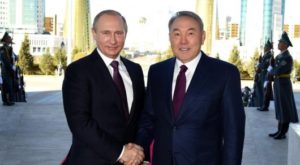 Президенты России и Казахстана Владимир Путин и Нурсултан Назарбаев; фото: Акорда
