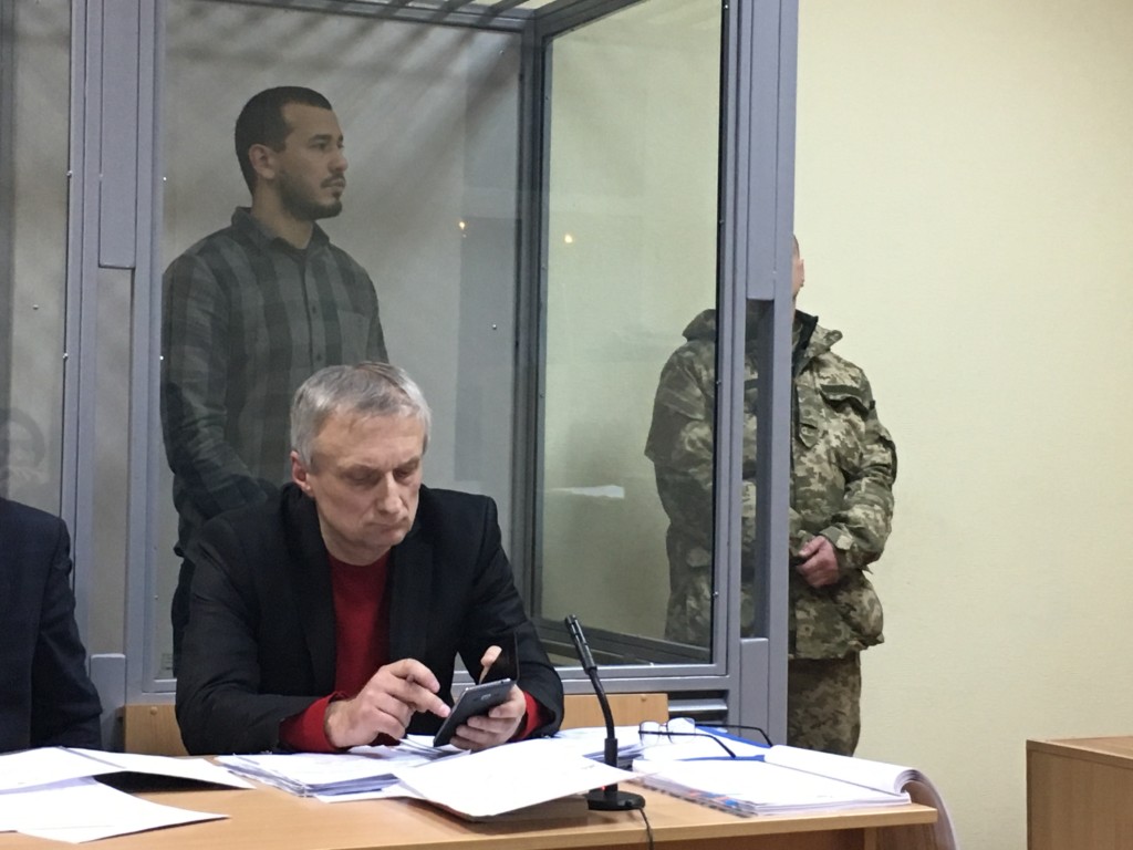Акбарали Абдуллаев в зале суда в Киеве 22 февраля 2017 года; фото: Ц-1