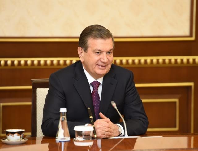 Президент Узбекистана Шавкат Мирзиёев на встрече 1 февраля; фото: УзА