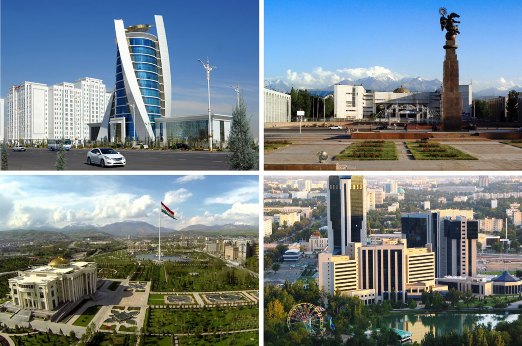 Ашхабад, Бишкек, Душанбе и Ташкент попали в список худших городов в мире по качеству жизни; коллаж: Ц-1