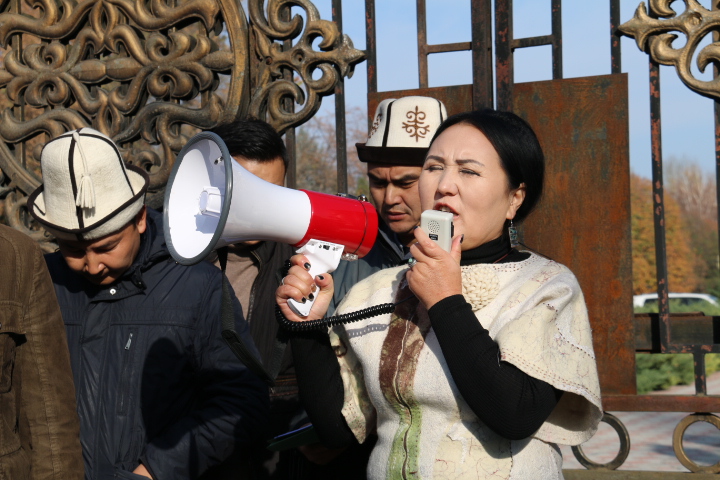 Митинг в защиту ледников в Бишкеке; фото: Ц-1