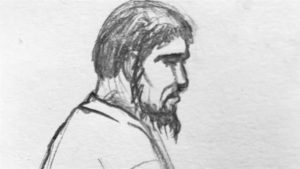Рахмат Акилов обвиняется в терроризме в Швеции; рисунок: Expressen