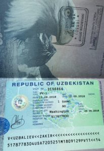 Виза на въезд в Республику Узбекистан Закира Алиева
