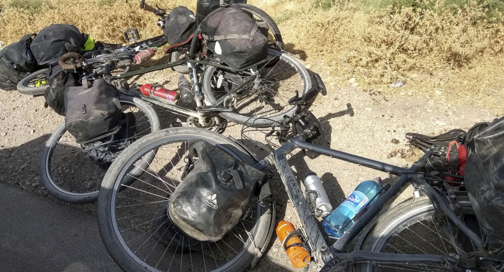 Велосипед одной из жертвы нападения в Таджистане; фото: Спутник-Таджикистан