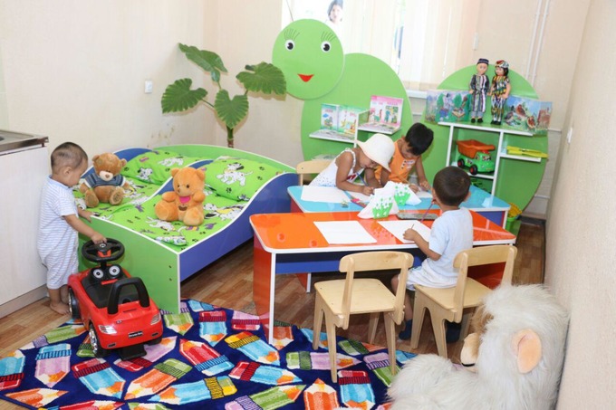 Комната для детей в шелтере при Комитете женщин Узбекистана; фото: Газета.Уз