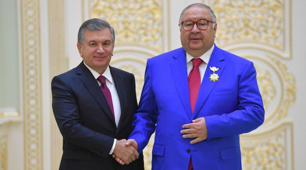 Президент Узбекистана Шавкат Мирзиёев и Алишер Усманов; фото: president.uz