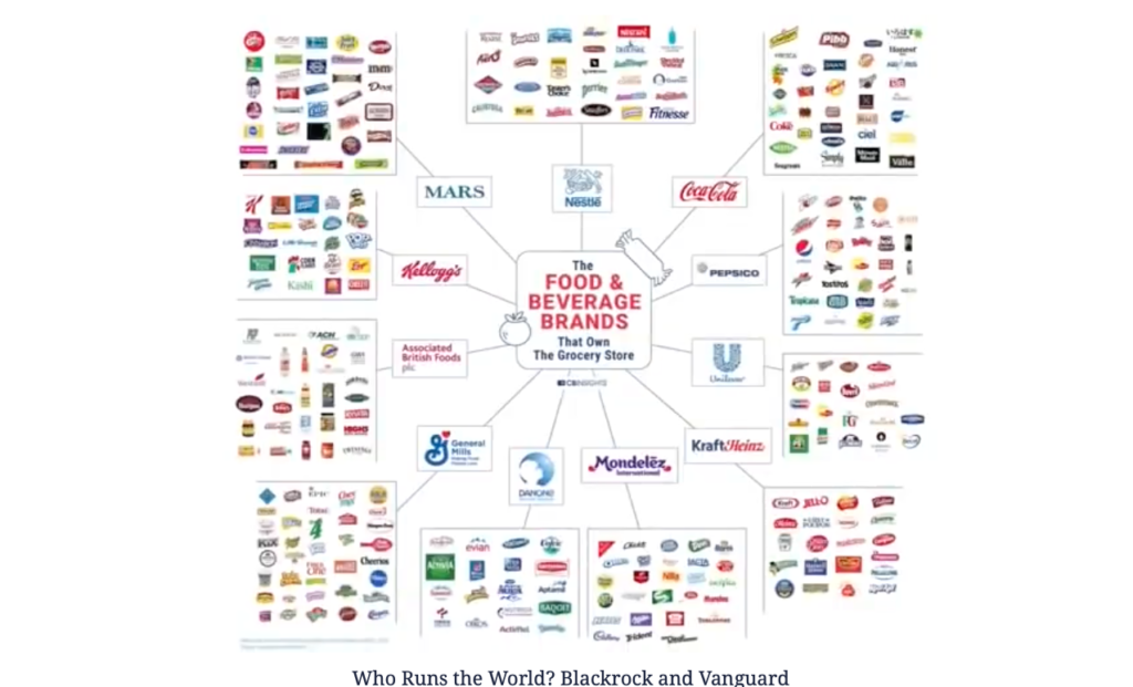 Скриншот: крупнейшие пищевые компании и их бренды и продукция
