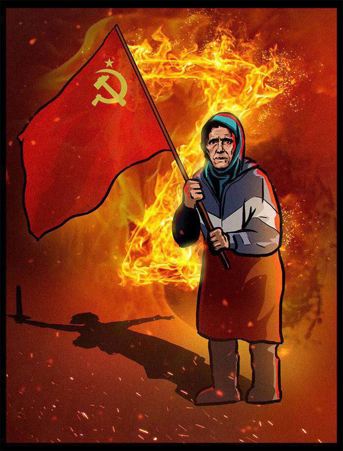 Бабушка на Украине с флагом СССР стала символом и вдохновителем...