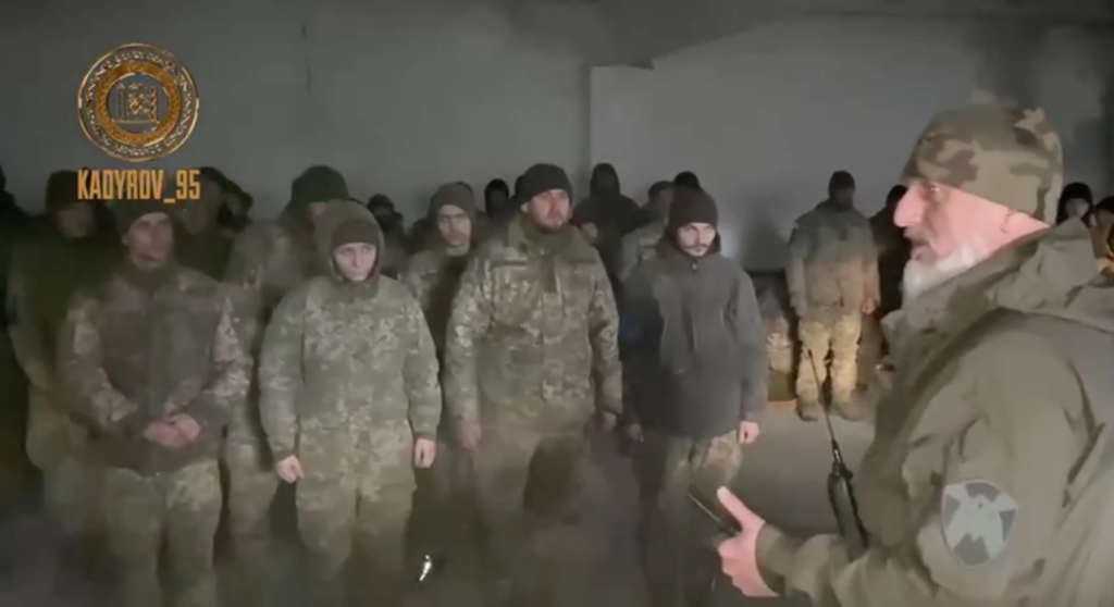 Адам Делимханов выступает перед пленными морпехами Украины, обращается к ним, как к братьям...