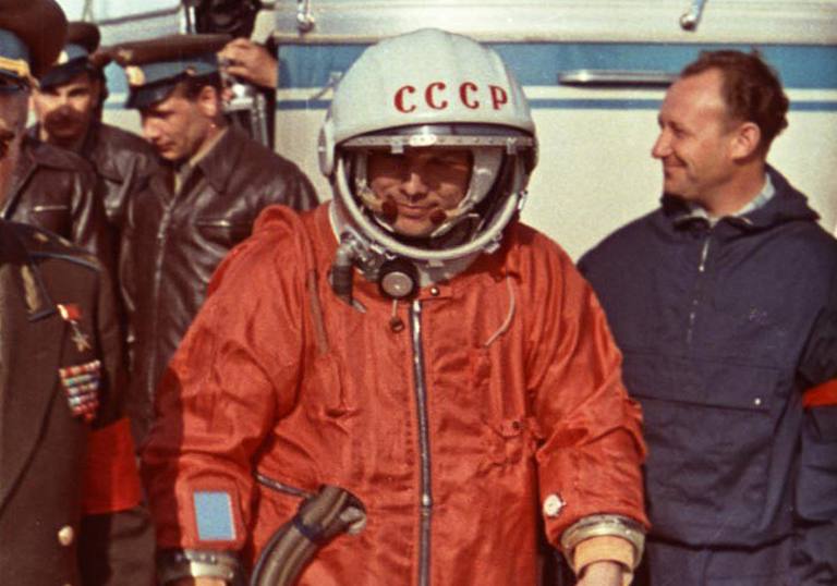 Юрий Гагарин перед полетом 12 апреля 1961 года; фото: Минобороны РФ